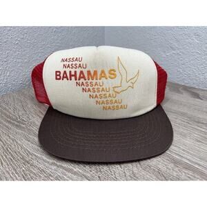 Vintage Nassau Bahamas Flat Brim Mesh Adjustable Trucker Hat